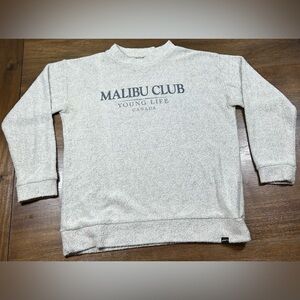 TECHSTYLES Men’s Size Medium “Malibu Club Young Life Canada” Grey Sweatshirt